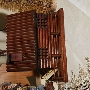 George Good Wooden Log Cabin Music Box